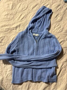 Aeropostale Women's Periwinkle Hooded Zip Cardigan